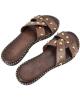 WOMAN LEATHER SLIPPERS: 56-W-10/21 (BROWN)