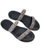 WOMAN LEATHER SLIPPERS: 53-W-2161 (BLACK)